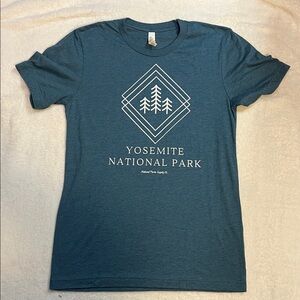 Women's Yosemite National Park Trees T Shirt in Heather Teal Size S